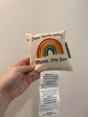 Tooth Fairy Pillow Rainbow Embroidered